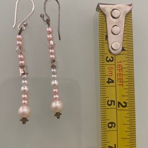 long pearls white and pink pearls